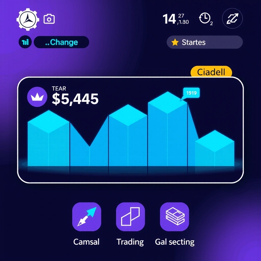 Mobile strategy game interface with trading elements